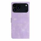 For iPhone 17 Pro Max Flower Butterfly Embossing Pattern Leather Phone Case(Purple) - 3