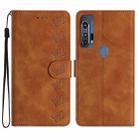 For Motorola Edge+ 2020 Seven Butterflies Embossed Leather Phone Case(Brown) - 1