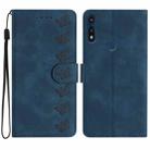 For Motorola Moto E 2020 Seven Butterflies Embossed Leather Phone Case(Blue) - 1