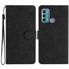 For Motorola Moto G60 Seven Butterflies Embossed Leather Phone Case(Black) - 1