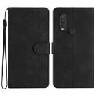 For Motorola One Action Seven Butterflies Embossed Leather Phone Case(Black) - 1