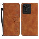 For Motorola Edge 40 Seven Butterflies Embossed Leather Phone Case(Brown) - 1