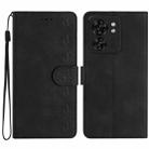 For Motorola Edge 40 Seven Butterflies Embossed Leather Phone Case(Black) - 1