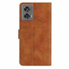 For Motorola Edge 50 Fusion Seven Butterflies Embossed Leather Phone Case(Brown) - 3