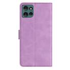 For Motorola Edge 50 5G Seven Butterflies Embossed Leather Phone Case(Purple) - 3