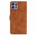 For Motorola Edge 50 Pro Seven Butterflies Embossed Leather Phone Case(Brown) - 3