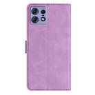 For Motorola Edge 50 Pro Seven Butterflies Embossed Leather Phone Case(Purple) - 3