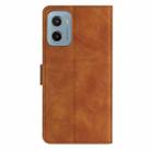 For Motorola Moto E15 Seven Butterflies Embossed Leather Phone Case(Brown) - 3