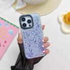 For iPhone 13 Pro Max Noctilucent Light Drip Glue Shockproof Phone Case(Blue) - 1