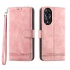 For OPPO A78 5G Global/A58x Global/A1x 5G Dierfeng Dream Line TPU + PU Leather Phone Case(Pink) - 1