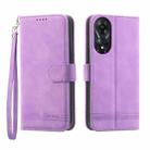 For OPPO A78 5G Global/A58x Global/A1x 5G Dierfeng Dream Line TPU + PU Leather Phone Case(Purple) - 1