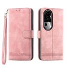 For OPPO Reno10 5G Dierfeng Dream Line TPU + PU Leather Phone Case(Pink) - 1