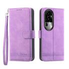 For OPPO Reno10 5G Dierfeng Dream Line TPU + PU Leather Phone Case(Purple) - 1