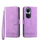 For OPPO Reno10 Global/Reno10 Pro Global Dierfeng Dream Line TPU + PU Leather Phone Case(Purple) - 1