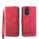 For OPPO A38 4G Dierfeng Dream Line TPU + PU Leather Phone Case(Red) - 1