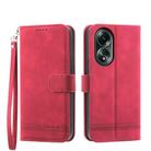 For OPPO A58 4G Dierfeng Dream Line TPU + PU Leather Phone Case(Red) - 1