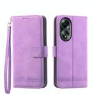For OPPO A58 4G Dierfeng Dream Line TPU + PU Leather Phone Case(Purple) - 1
