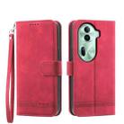 For OPPO Reno11 China Dierfeng Dream Line TPU + PU Leather Phone Case(Red) - 1