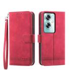 For OPPO A79 5G Dierfeng Dream Line TPU + PU Leather Phone Case(Red) - 1