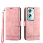For OPPO A79 5G Dierfeng Dream Line TPU + PU Leather Phone Case(Pink) - 1