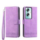 For OPPO A79 5G Dierfeng Dream Line TPU + PU Leather Phone Case(Purple) - 1