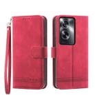 For OPPO A2 Dierfeng Dream Line TPU + PU Leather Phone Case(Red) - 1