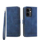 For OPPO Reno13 F 4G / 5G Dierfeng Dream Line TPU Hybrid PU Leather Phone Case(Blue) - 1