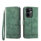 For OPPO Reno13 F 4G / 5G Dierfeng Dream Line TPU Hybrid PU Leather Phone Case(Green) - 1