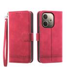 For OPPO A5 PRO 5G Global Dierfeng Dream Line TPU Hybrid PU Leather Phone Case(Red) - 1