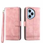 For OPPO Reno14 Global / Reno14 F 5G Dierfeng Dream Line TPU Hybrid PU Leather Phone Case(Pink) - 1