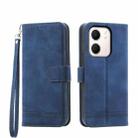 For OPPO A5x 5G / A3 4G / 5G / A3x 4G / 5G Dierfeng Dream Line TPU Hybrid PU Leather Phone Case(Blue) - 1