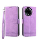 For Realme 11 5G Dierfeng Dream Line TPU + PU Leather Phone Case(Purple) - 1