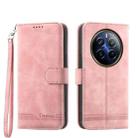 For Realme 12 Pro+ Dierfeng Dream Line TPU + PU Leather Phone Case(Pink) - 1