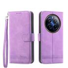 For Realme 12 Pro+ Dierfeng Dream Line TPU + PU Leather Phone Case(Purple) - 1
