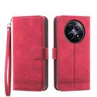 For Realme 12 5G Dierfeng Dream Line TPU + PU Leather Phone Case(Red) - 1