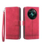 For Realme 12+ Dierfeng Dream Line TPU + PU Leather Phone Case(Red) - 1