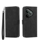 For Realme GT 6 Global Dierfeng Dream Line TPU + PU Leather Phone Case(Black) - 1