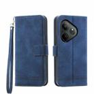 For Realme GT 6 Global Dierfeng Dream Line TPU + PU Leather Phone Case(Blue) - 1