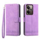 For Realme 14 / Realme P3 5G Dierfeng Dream Line TPU Hybrid PU Leather Phone Case(Purple) - 1