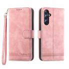 For Samsung Galaxy M54 5G Dierfeng Dream Line TPU + PU Leather Phone Case(Pink) - 1