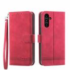 For Samsung Galaxy A15 Dierfeng Dream Line TPU + PU Leather Phone Case(Red) - 1