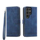 For Samsung Galaxy S24 Ultra 5G Dierfeng Dream Line TPU + PU Leather Phone Case(Blue) - 1