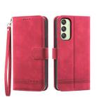 For Samsung Galaxy A25 5G Global Dierfeng Dream Line TPU + PU Leather Phone Case(Red) - 1
