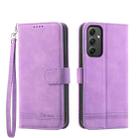 For Samsung Galaxy A35 Dierfeng Dream Line TPU + PU Leather Phone Case(Purple) - 1