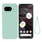 For Google Pixel 8 Pure Color Liquid Silicone Shockproof Phone Case(Green) - 1