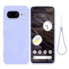 For Google Pixel 8 Pure Color Liquid Silicone Shockproof Phone Case(Purple) - 1