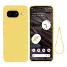 For Google Pixel 8 Pure Color Liquid Silicone Shockproof Phone Case(Yellow) - 1