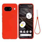 For Google Pixel 8 Pure Color Liquid Silicone Shockproof Phone Case(Red) - 1