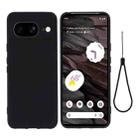 For Google Pixel 8 Pure Color Liquid Silicone Shockproof Phone Case(Black) - 1