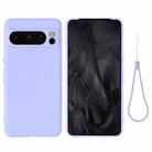 For Google Pixel 8 Pro Pure Color Liquid Silicone Shockproof Phone Case(Purple) - 1